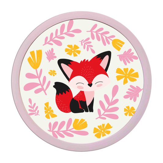 Quadro Decorativo Redondo Animais Raposa Com MDF Laqueado
