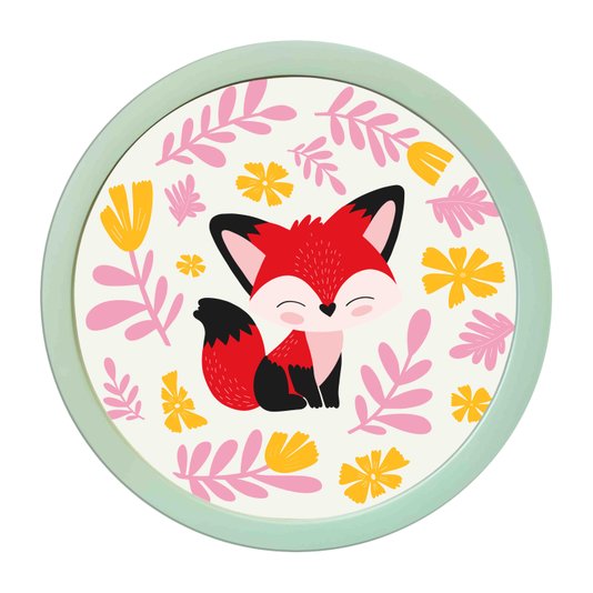 Quadro Decorativo Redondo Animais Raposa Com MDF Laqueado