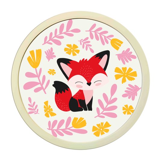 Quadro Decorativo Redondo Animais Raposa Com MDF Laqueado