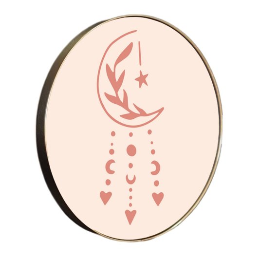 Quadro Decorativo Redondo Lua com Moldura Flexível Metalizada