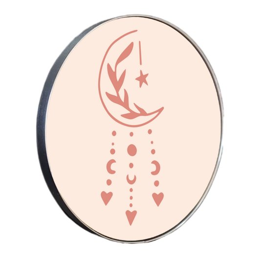 Quadro Decorativo Redondo Lua com Moldura Flexível Metalizada
