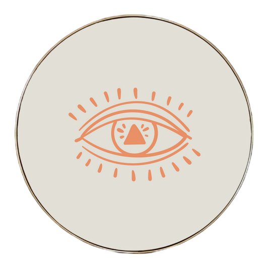 Quadro Decorativo Redondo Olho com Moldura Flexível Metalizada