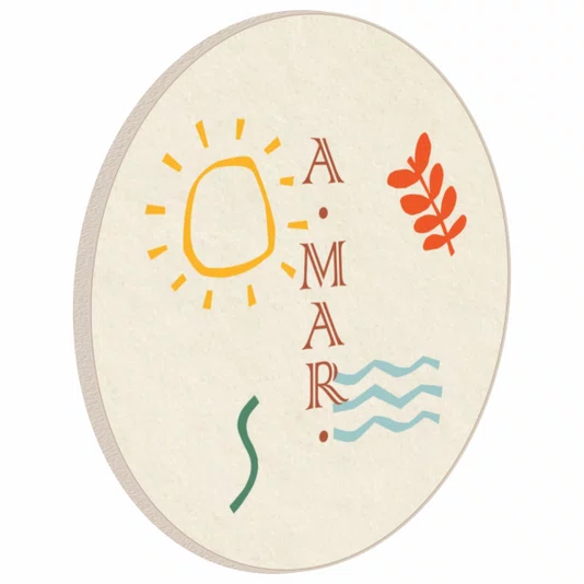 Quadro Decorativo Redondo Praia A - Mar -