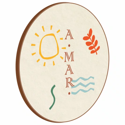 Quadro Decorativo Redondo Praia A - Mar -