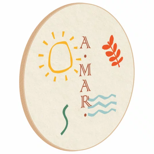 Quadro Decorativo Redondo Praia A - Mar -