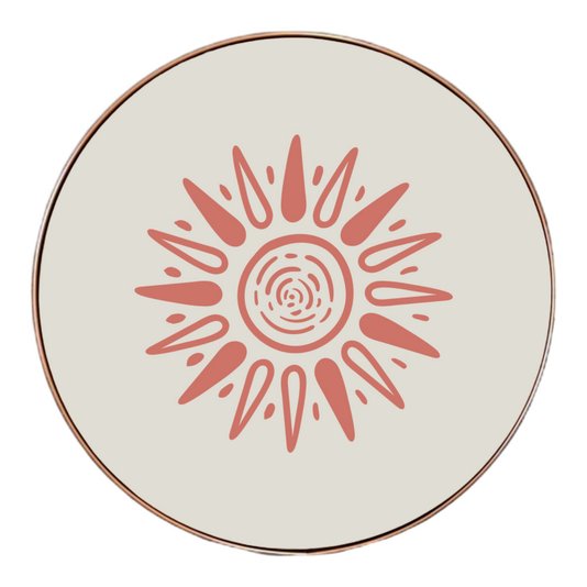 Quadro Decorativo Redondo Sol com Moldura Flexível Metalizada