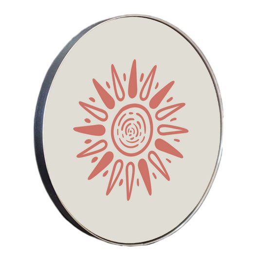 Quadro Decorativo Redondo Sol com Moldura Flexível Metalizada