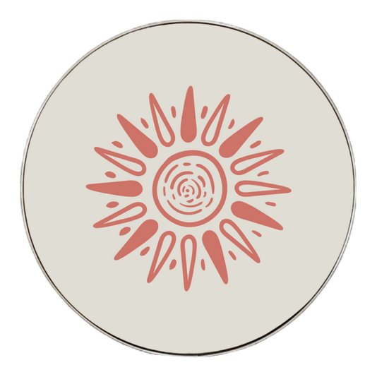 Quadro Decorativo Redondo Sol com Moldura Flexível Metalizada