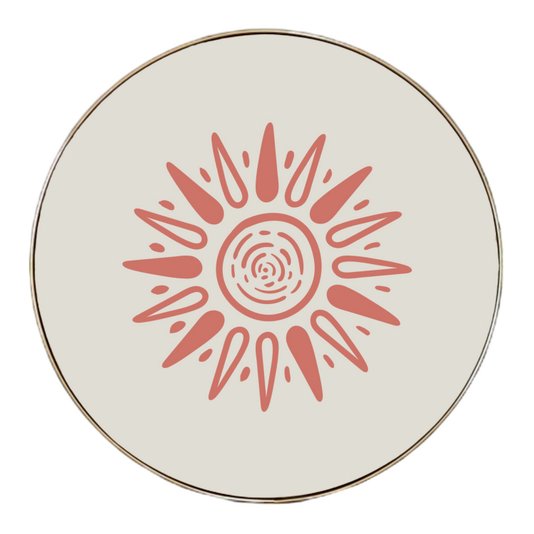 Quadro Decorativo Redondo Sol com Moldura Flexível Metalizada