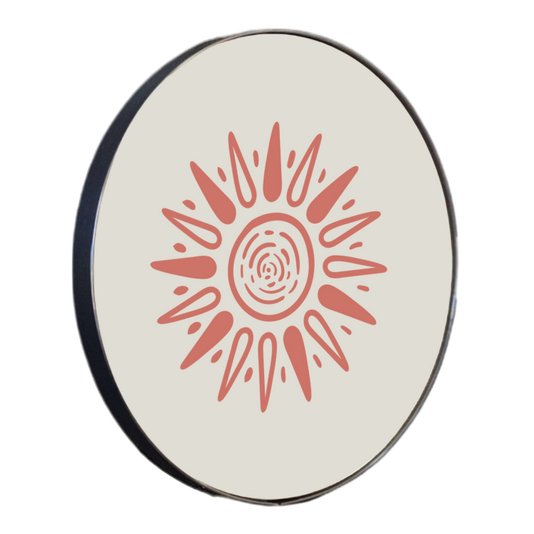 Quadro Decorativo Redondo Sol com Moldura Flexível Metalizada