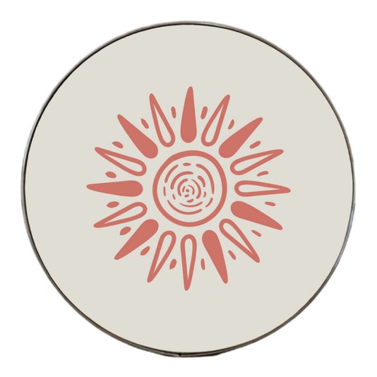 Quadro Decorativo Redondo Sol com Moldura Flexível Metalizada