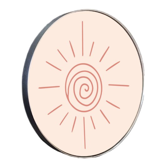 Quadro Decorativo Redondo Sol Minimalista com Moldura Flexível Metalizada
