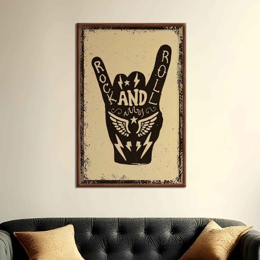 Quadro Decorativo Rock And Roll Hand