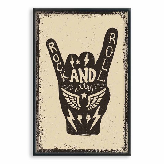 Quadro Decorativo Rock And Roll Hand