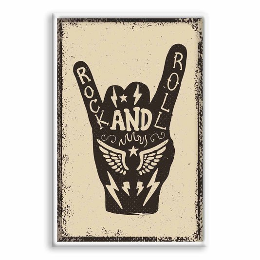 Quadro Decorativo Rock And Roll Hand