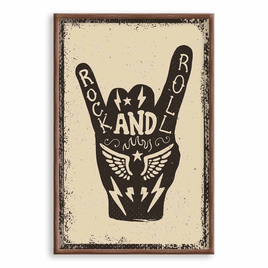 Quadro Decorativo Rock And Roll Hand