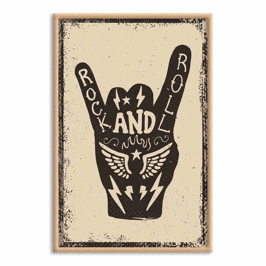 Quadro Decorativo Rock And Roll Hand
