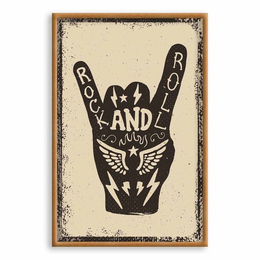 Quadro Decorativo Rock And Roll Hand