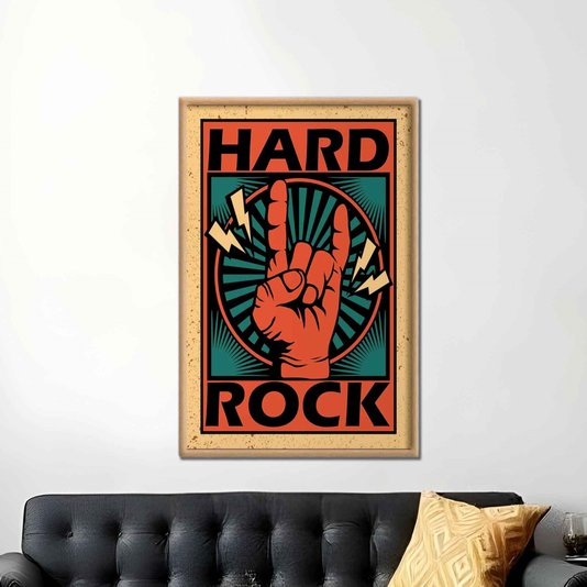 Quadro Decorativo Rock And Roll Hand Hard Rock