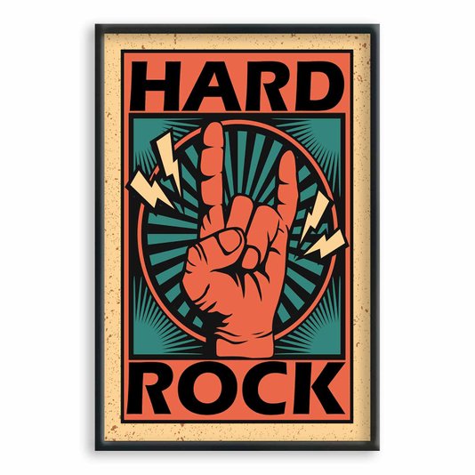 Quadro Decorativo Rock And Roll Hand Hard Rock