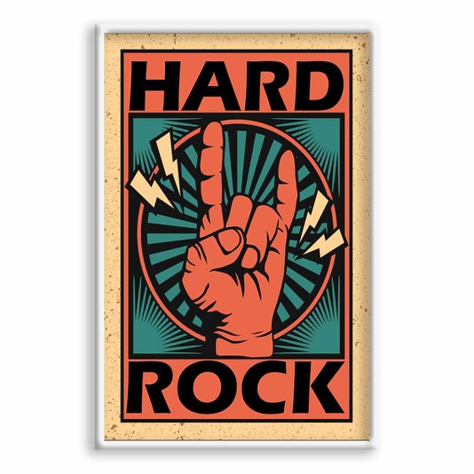 Quadro Decorativo Rock And Roll Hand Hard Rock
