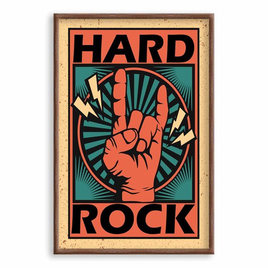 Quadro Decorativo Rock And Roll Hand Hard Rock