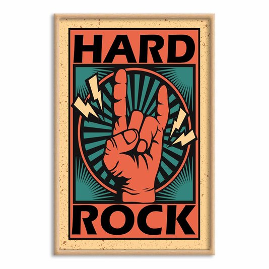 Quadro Decorativo Rock And Roll Hand Hard Rock
