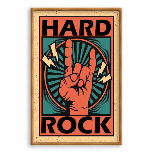 Quadro Decorativo Rock And Roll Hand Hard Rock