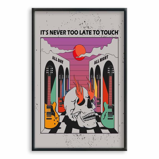Quadro Decorativo Rock And Roll It's Never Too Late To Touch