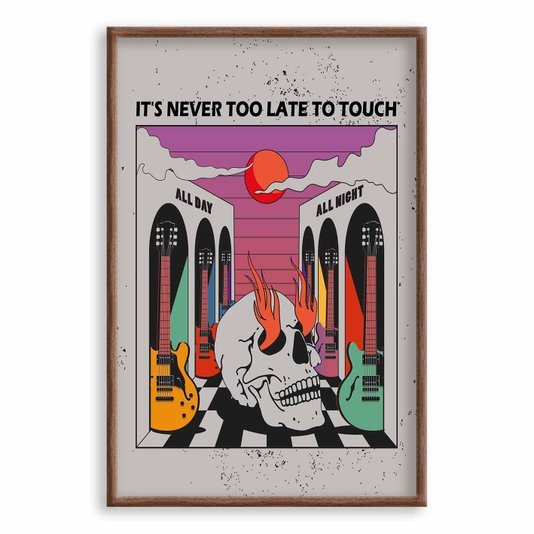 Quadro Decorativo Rock And Roll It's Never Too Late To Touch