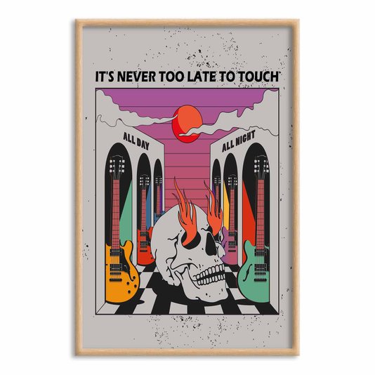 Quadro Decorativo Rock And Roll It's Never Too Late To Touch