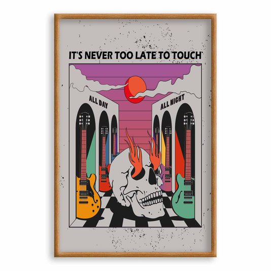 Quadro Decorativo Rock And Roll It's Never Too Late To Touch