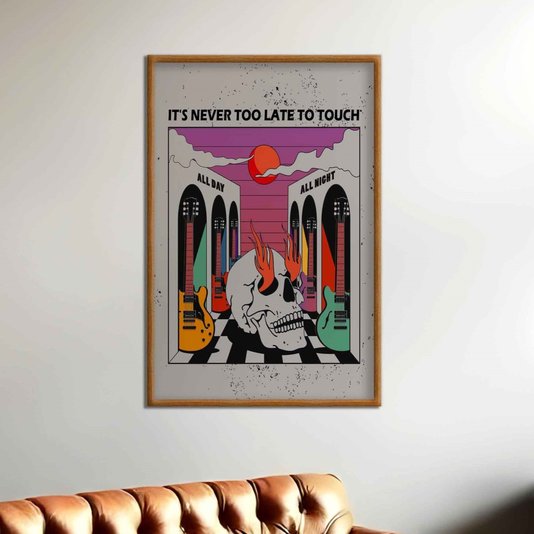 Quadro Decorativo Rock And Roll It's Never Too Late To Touch