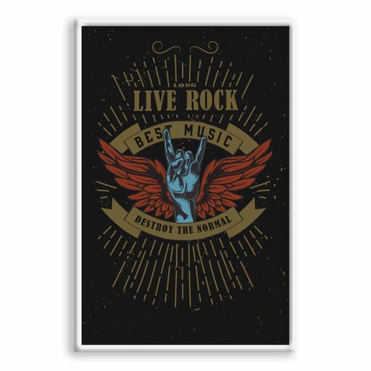 Quadro Decorativo Rock And Roll Long Live Rock