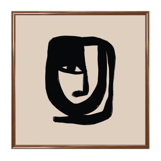 Quadro Decorativo Rosto Abstrato Estilo Japandi