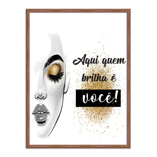 Quadro Decorativo Salão De Beleza Aqui Quem Brilha É Você