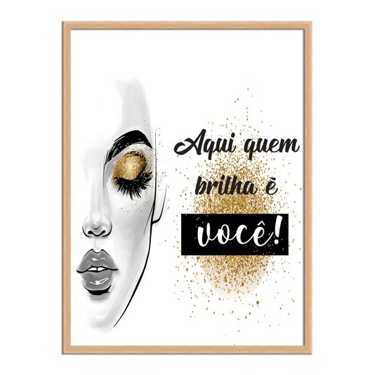 Quadro Decorativo Salão De Beleza Aqui Quem Brilha É Você