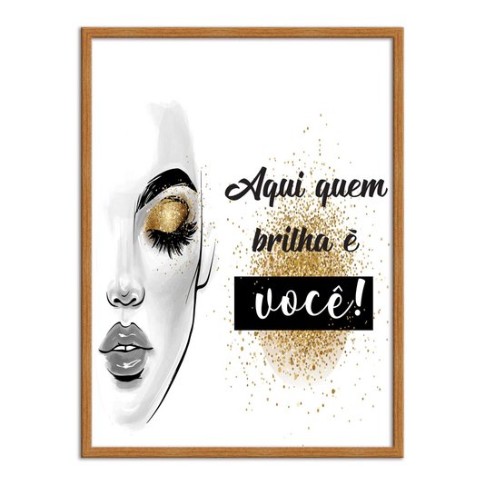 Quadro Decorativo Salão De Beleza Aqui Quem Brilha É Você