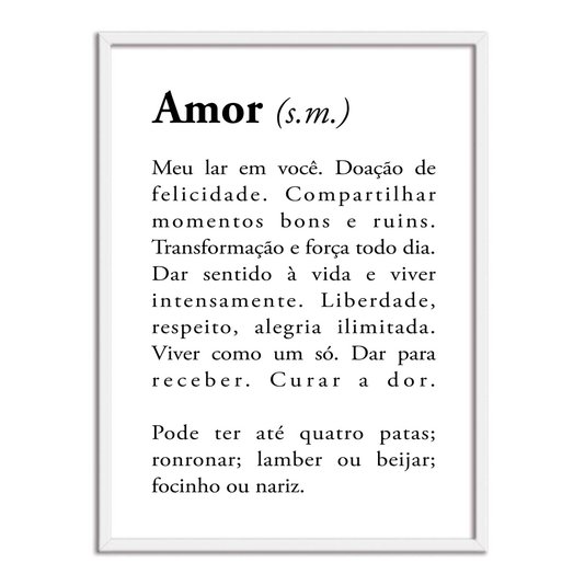 Quadro Decorativo Significado da Palavra Amor