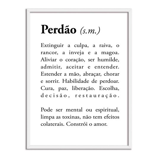 Quadro Decorativo Significado da Palavra Perdão