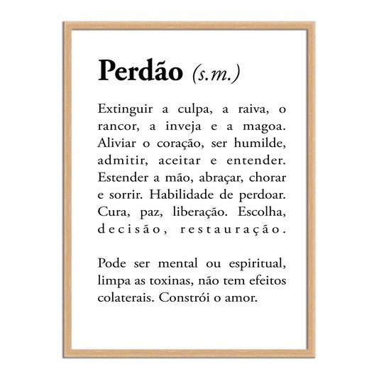 Quadro Decorativo Significado da Palavra Perdão