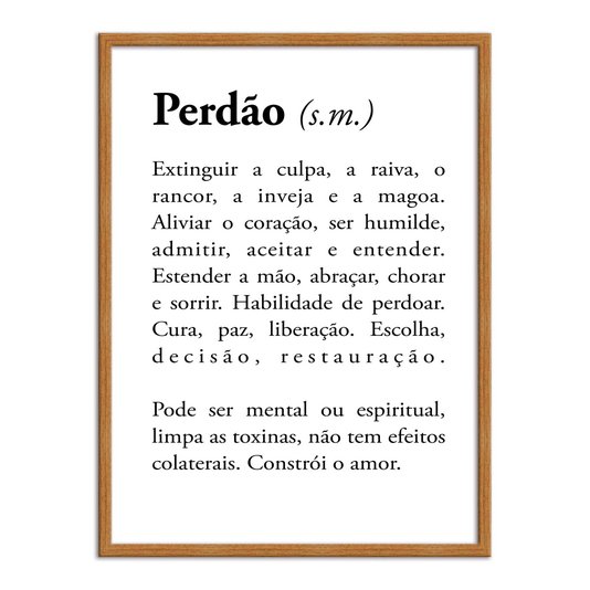 Quadro Decorativo Significado da Palavra Perdão