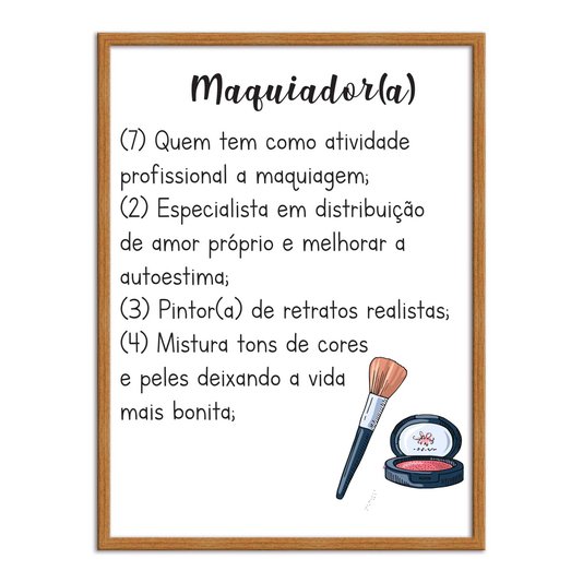 Quadro Decorativo Significado De Maquiadora