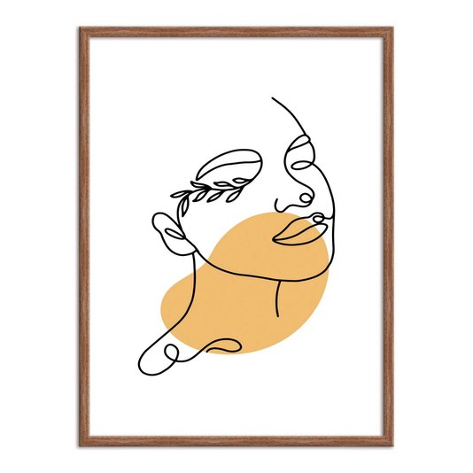 Quadro Decorativo Silhueta Boca Desenhada