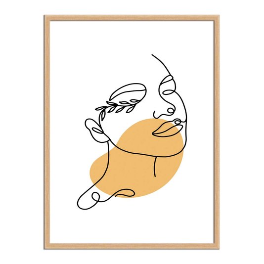 Quadro Decorativo Silhueta Boca Desenhada