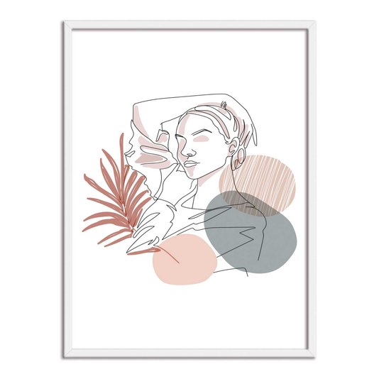 Quadro Decorativo Silhueta Braço Sobre A Cabeça