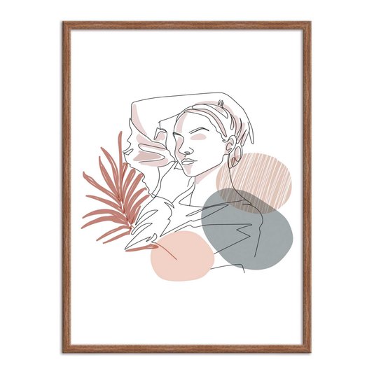 Quadro Decorativo Silhueta Braço Sobre A Cabeça