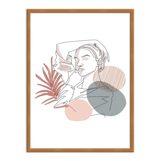 Quadro Decorativo Silhueta Braço Sobre A Cabeça