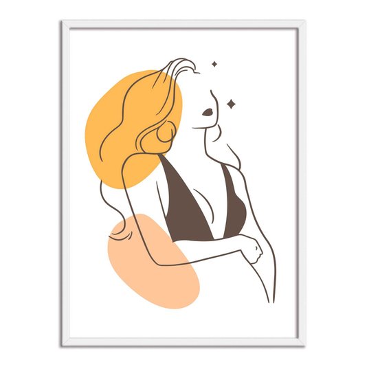 Quadro Decorativo Silhueta Cabelo Amarelo