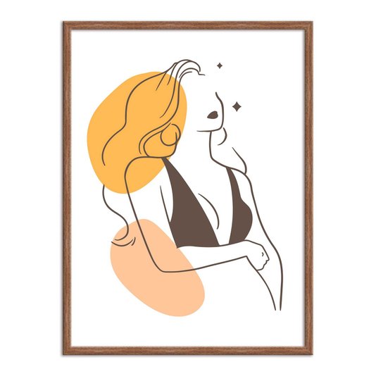 Quadro Decorativo Silhueta Cabelo Amarelo